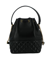 Bolsa de ombro Versace Elegant Medusa em couro preto